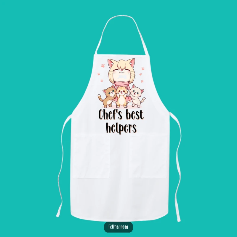 Kawaii Cat Lady Apron: Juggling Kittens Chef, Kitchen Cute Gift