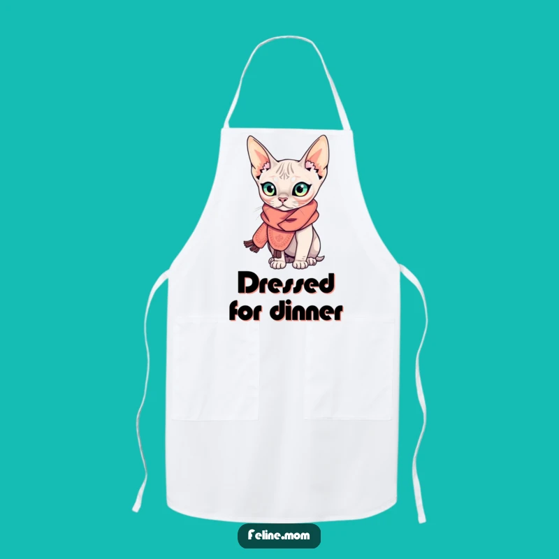 Funny Sphynx Cat Apron: Scarfed Chef, Chic & Hilarious Kitchenwear Gift