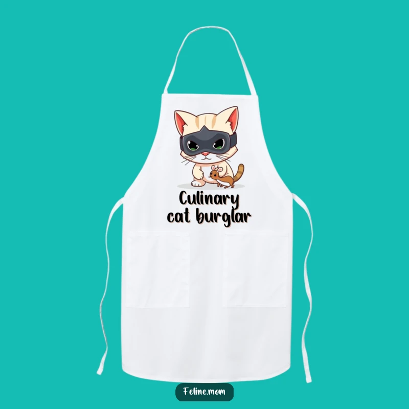 Funny Bandit Cat Apron: Kitchen Mischief, Cook Like a Toy Mouse Thief!