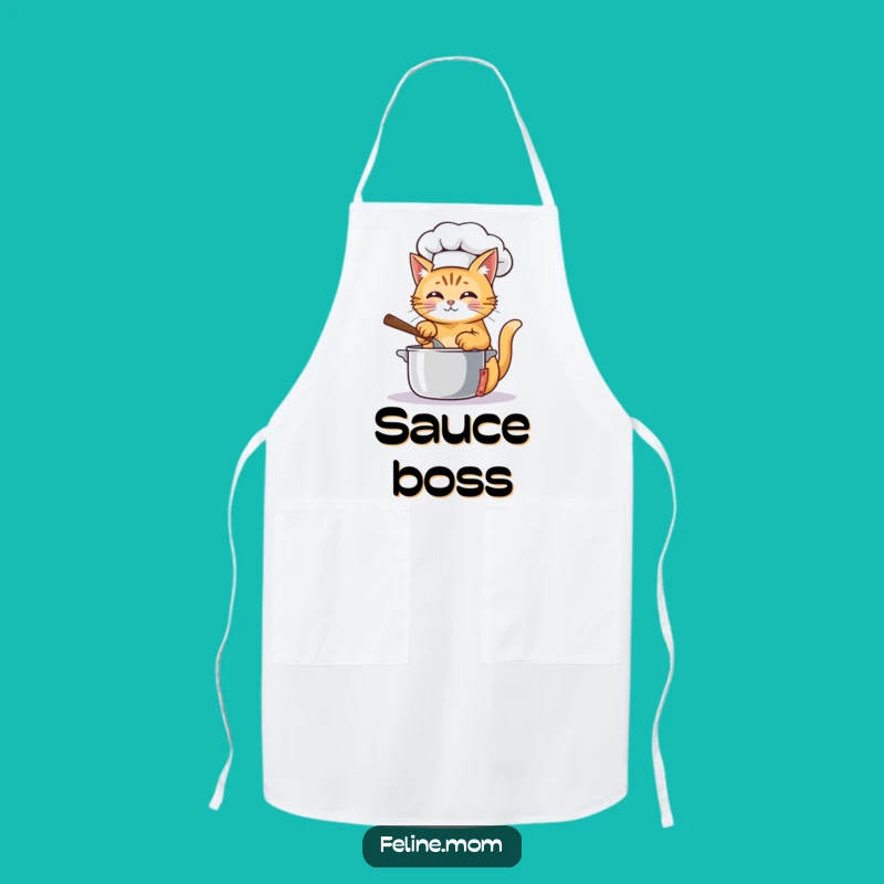 Funny Ginger Chef Cat Apron - Cook with Comedy, The Perfect Funny Gift for Foodies