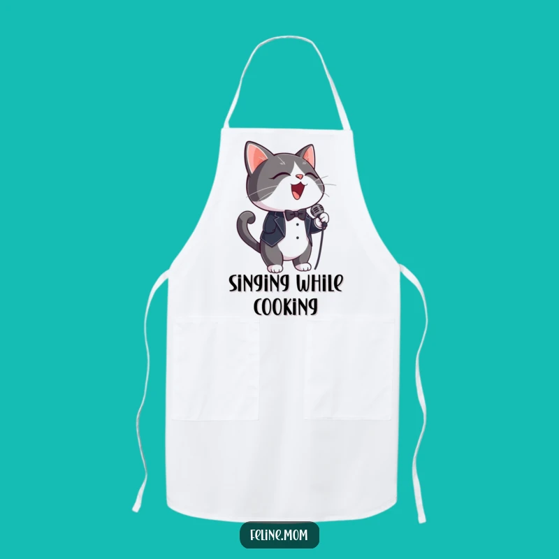 Funny Tuxedo Cat Apron: Cook with Rockstar Panache