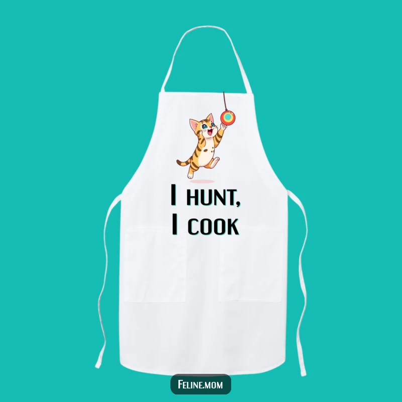 Funny Bengal Cat Toy Leap Apron - Chef Cat Kitchen Fun