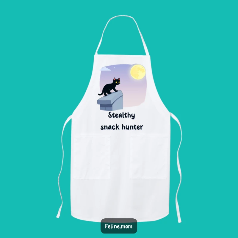 Funny Black Cat Apron: Stealthy Chef Prowler, Hilarious Kitchenwear Gift