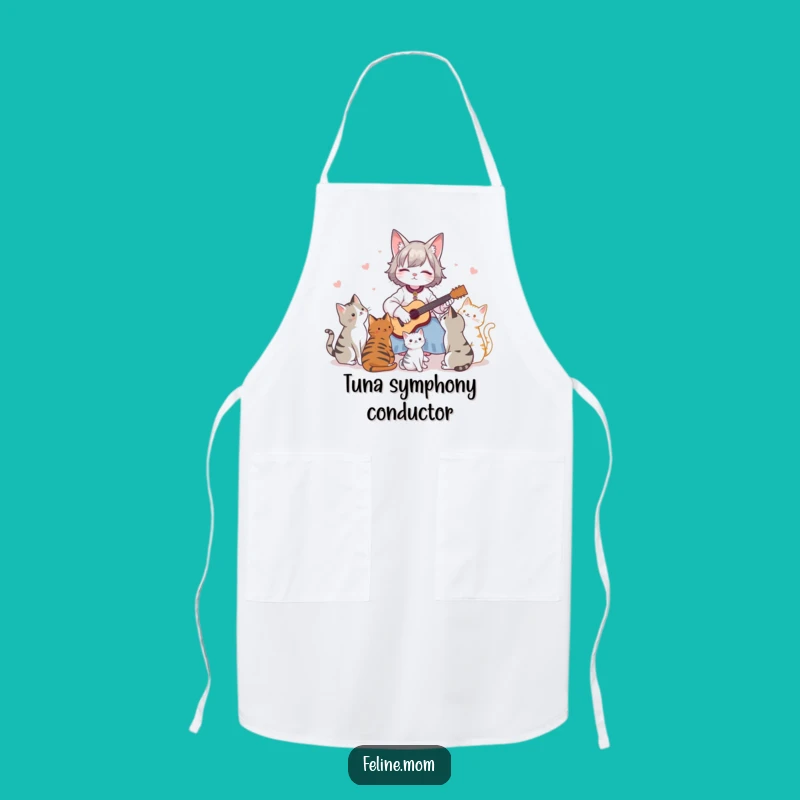 Funny Cat Serenade Apron: Kitchen Tunes, Perfect Funny Gift for Singers!