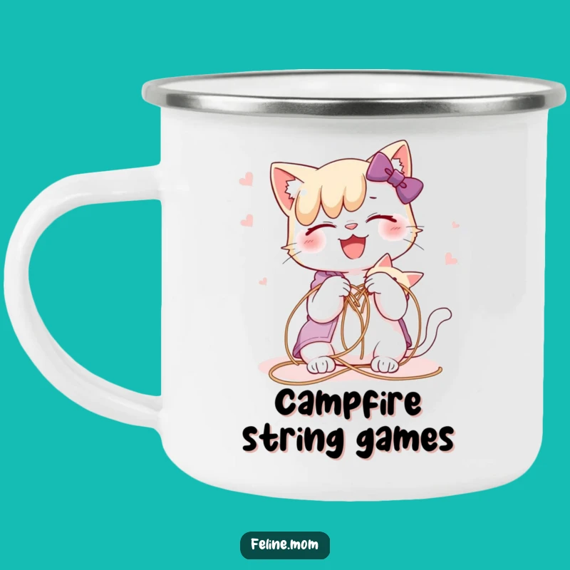 Funny Cat Lady String Camping Mug for Outdoor Pet Adventures