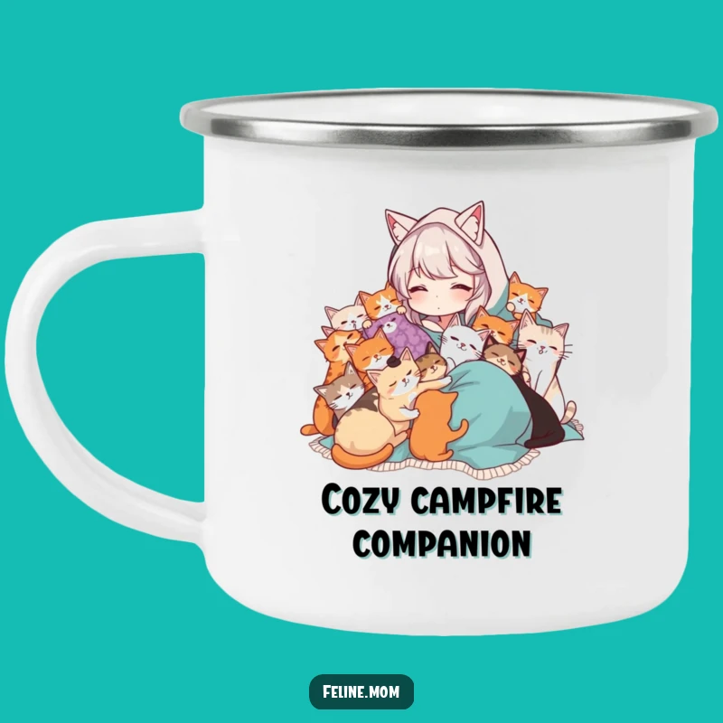 Funny Cat Lady Camping Mug: Cozy Cat Cuddles, Purrfect Outdoor Gift