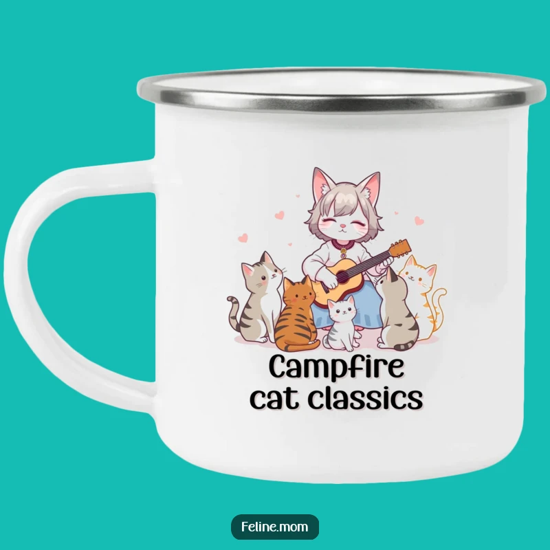 Funny Cat Serenade Camping Mug: Outdoor Music, Great Funny Gift!