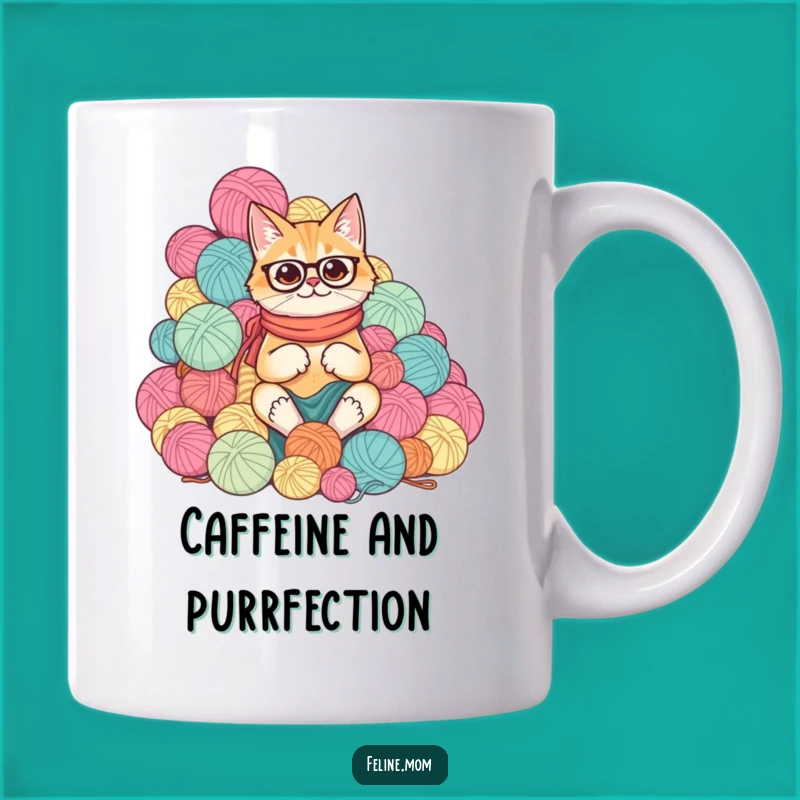 Funny Cat Lady Yarn Mountain Mug, Perfect Gift for Knitters