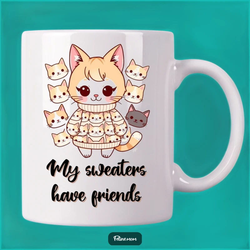 Funny Kawaii Cat Lady Sweater Mug: The Purrfectly Adorable Gift for Cat Lovers