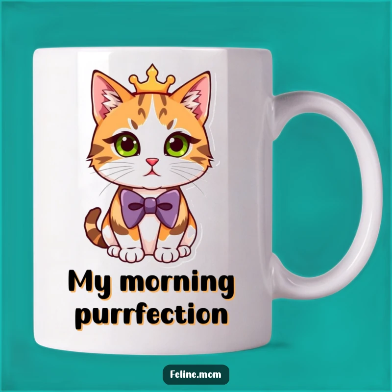 Funny Regal Calico Cat Bowtie Mug - The Purrfectly Funny Gift for Cat Lovers