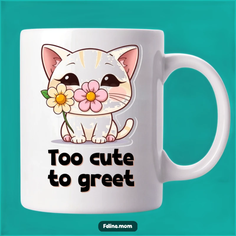 Funny Shy Cat Flower Mug: Adorable Peeking Feline, Perfect Gift for Cat Lovers