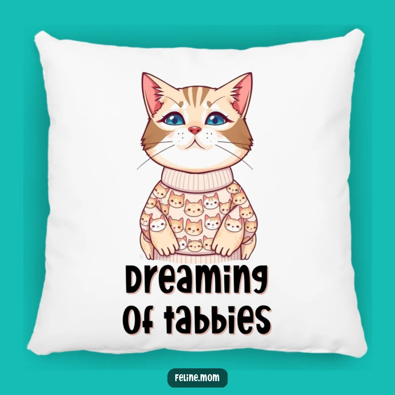 Cozy Funny Cat Lady Pillow - Cat Face Sweater Cushion Gift