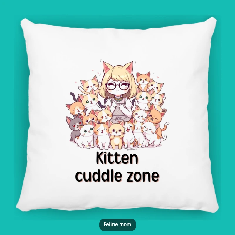 Cuddle Up with Cats: Funny Cat Lady Kitten Pillow for Cozy Comfort