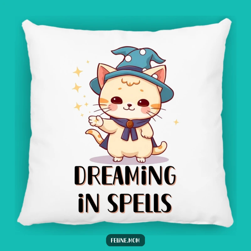Funny Wizard Cat Pillow: Cozy Conjuring Cushion, Soft Funny Gift for Cat Lovers