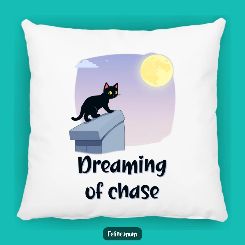 Funny Black Cat Pillow: Stealthy Rooftop Prowler, Cozy Night Decor Gift