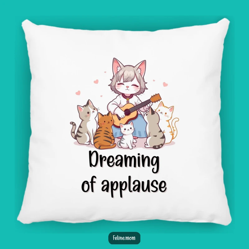 Funny Cat Serenade Pillow: Cozy Cat Decor, Unique Funny Gift Idea!
