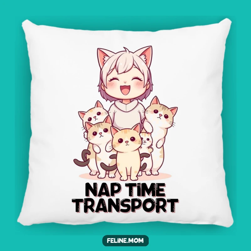 Carried in Comfort: Funny Cat Lady Cat Carrier Pillow