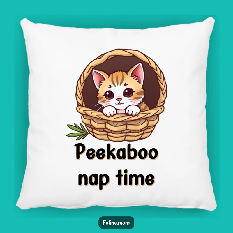 Soft Funny Curious Cat Basket Pillow: Cozy & Cute Comfort Gift