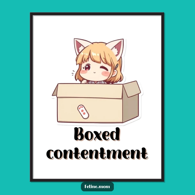 Funny Cat Box Digital Art - Instant Contentment for Your Walls!
