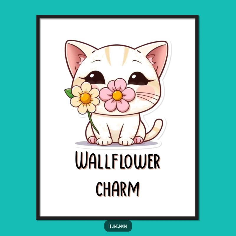 Funny Shy Cat Digital Art: Adorable Peeking Feline Printable, Instant Humorous Decor Gift