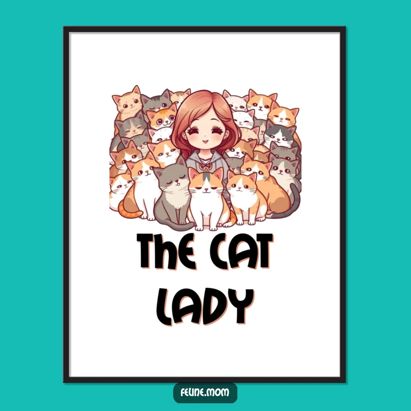 Funny Cat Mob Digital Art - Instant Feline Vibes for Your Walls!