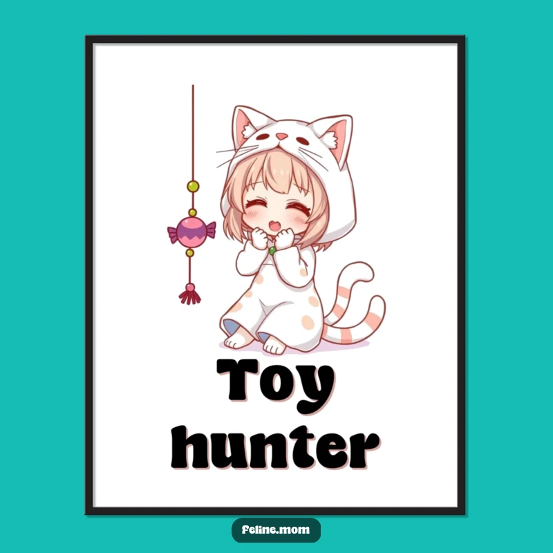 Funny Cat Woman Playtime Digital Art - Instant Fun for Your Walls!