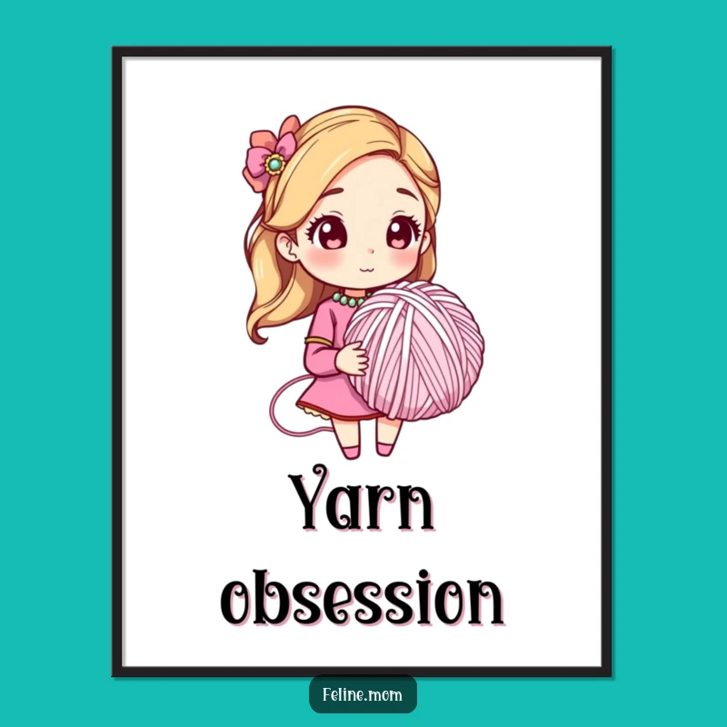 Funny Cat Woman Yarn Digital Art - Instant Laughs for Your Walls!