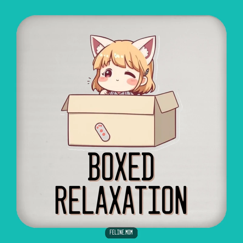 Funny Cat Box Coasters - Protect Surfaces with Contented Humor!