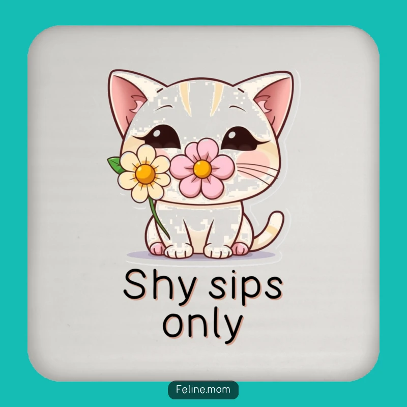 Funny Shy Cat Coasters: Cute Peeking Feline Set, Protect Surfaces with Humorous Style