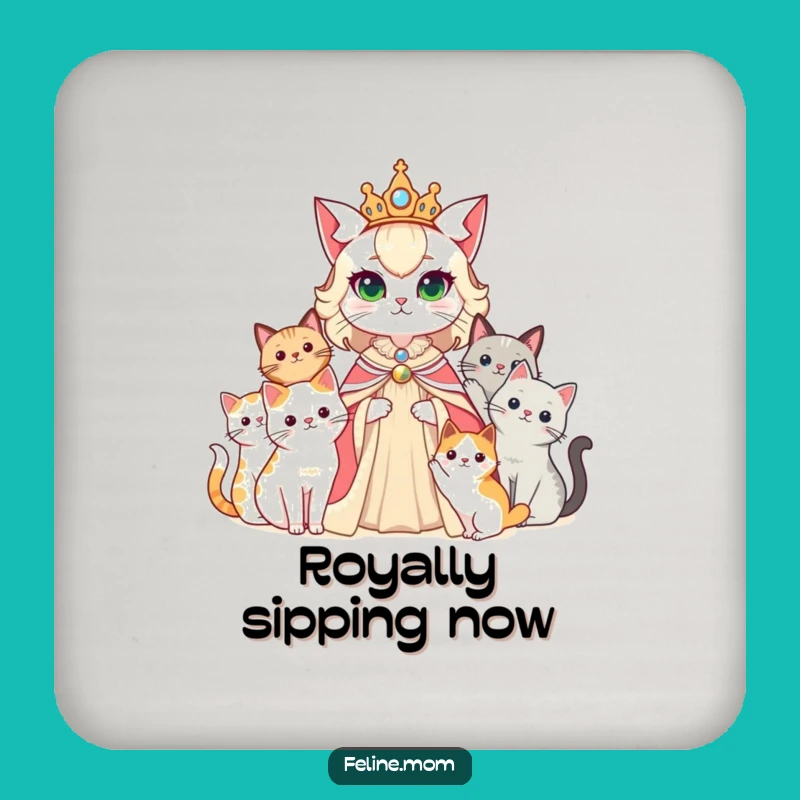 Funny Cat Lady Queen Coasters for Regal Table Protection