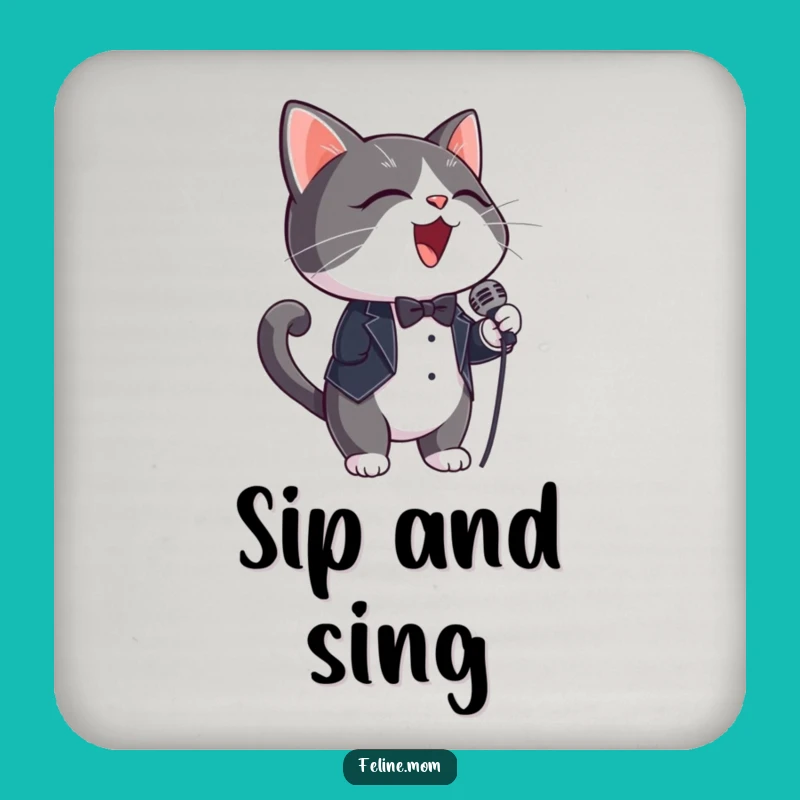 Funny Tuxedo Cat Coaster: Protect Surfaces with Rockstar Style