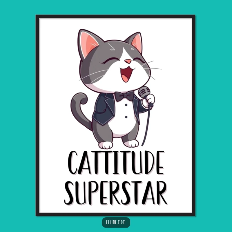 Funny Tuxedo Cat Poster: Serenade Your Walls with Style
