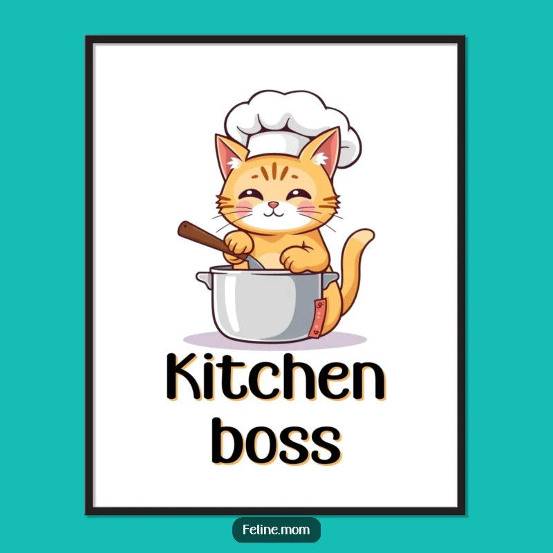 Funny Ginger Chef Cat Poster - Hilarious Kitchen Decor, A Must-Have Funny Gift