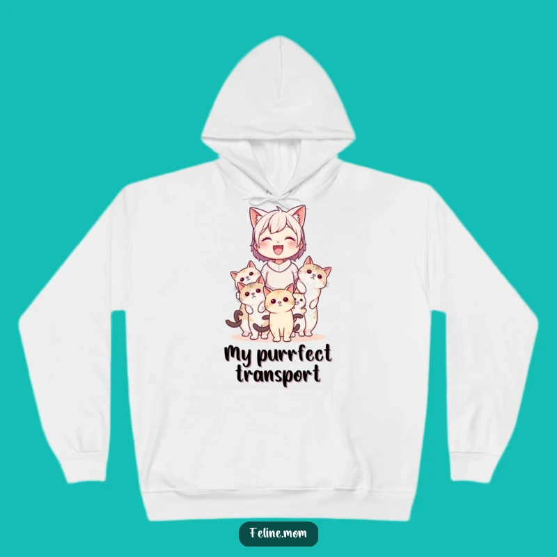 Carried by Love: Funny Cat Lady Hoodie for Ultimate Comfort