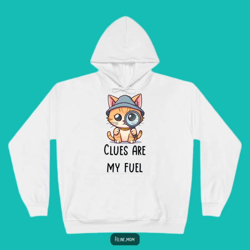 Cozy Funny Detective Cat Hoodie - Tiny Hat Sleuth, Your Ultimate Funny Gift!