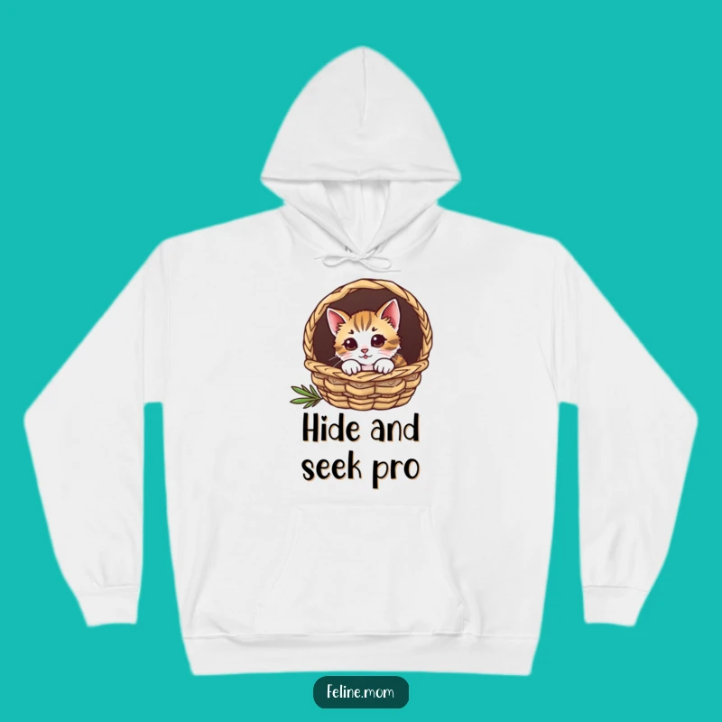 Cozy Funny Curious Cat Basket Hoodie: Warm & Whimsical Gift