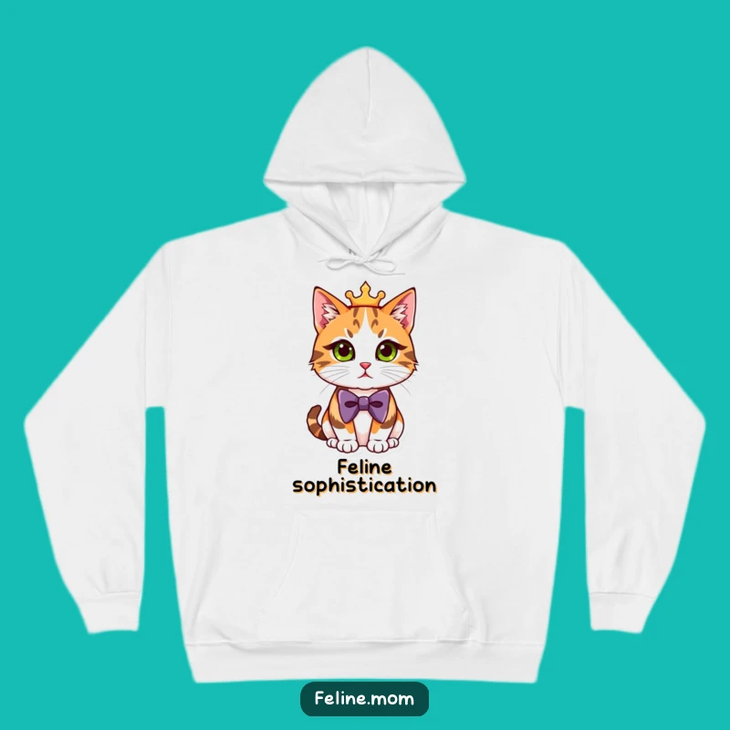 Funny Calico Cat Bowtie Hoodie - Cozy Up with Regal Humor, The Best Funny Gift