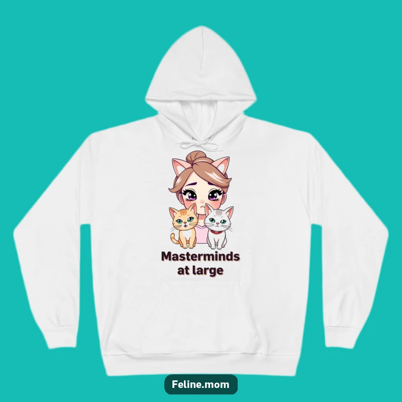 Funny Smirking Woman & Cat Hoodie - Cozy Mischief, Perfect Gift