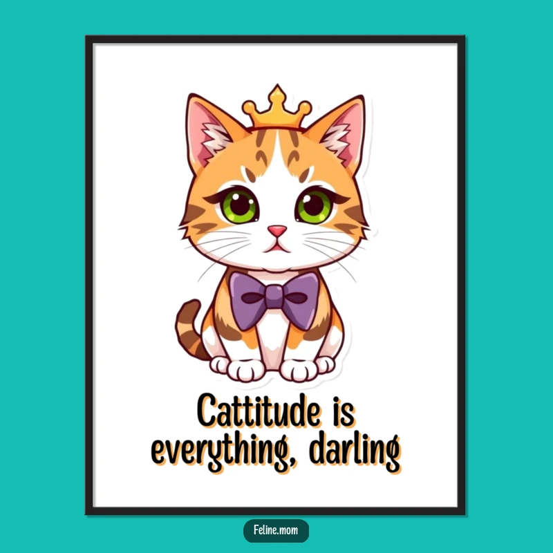Free Printable Regal Cat Wall Art - Funny Downloadable Feline Decor