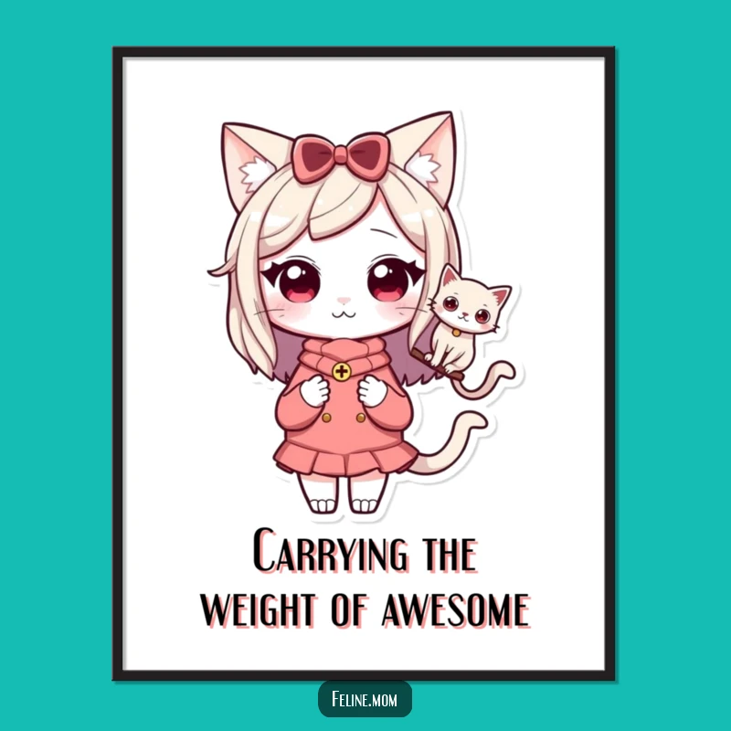 Free Printable Cat Lady Wall Art - Downloadable Decor with a Companion Cat