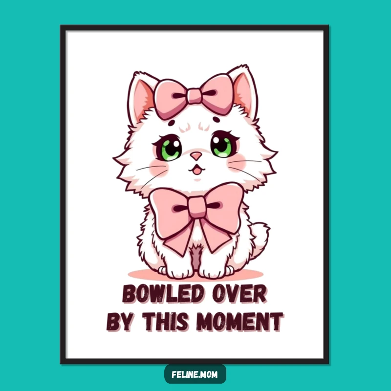 Funny Free Printable Wall Art: Surprised Fluffy Cat - Cute Downloadable Decor