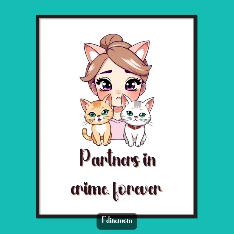 Free Printable Wall Art: Smirking Woman Mischievous Cat Funny Downloadable Art