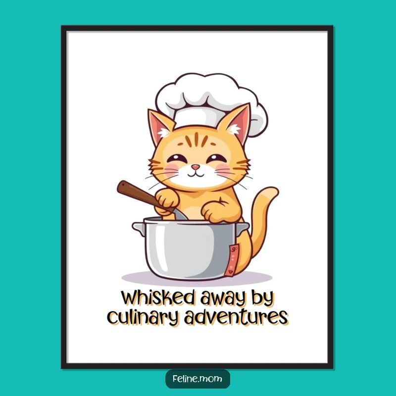 Free Printable Chef Cat Wall Art - Funny Downloadable Kitchen Decor