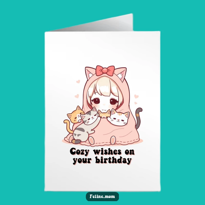 Free Printable Cozy Cat Lady Birthday Card - Sweet Downloadable Gift for Cat Lovers