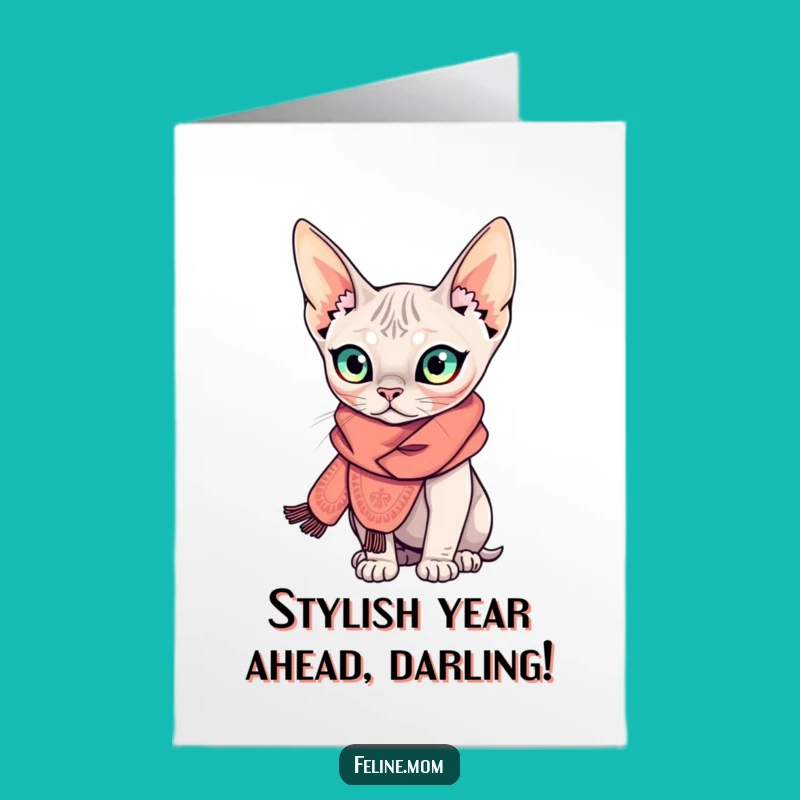 Free Printable Sphynx Birthday Card: Dapper Feline - Funny Downloadable Gift!