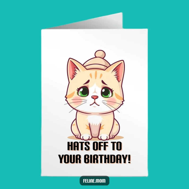 Free Printable Confused Cat Birthday Card: Funny Downloadable Gift for Cat Lovers