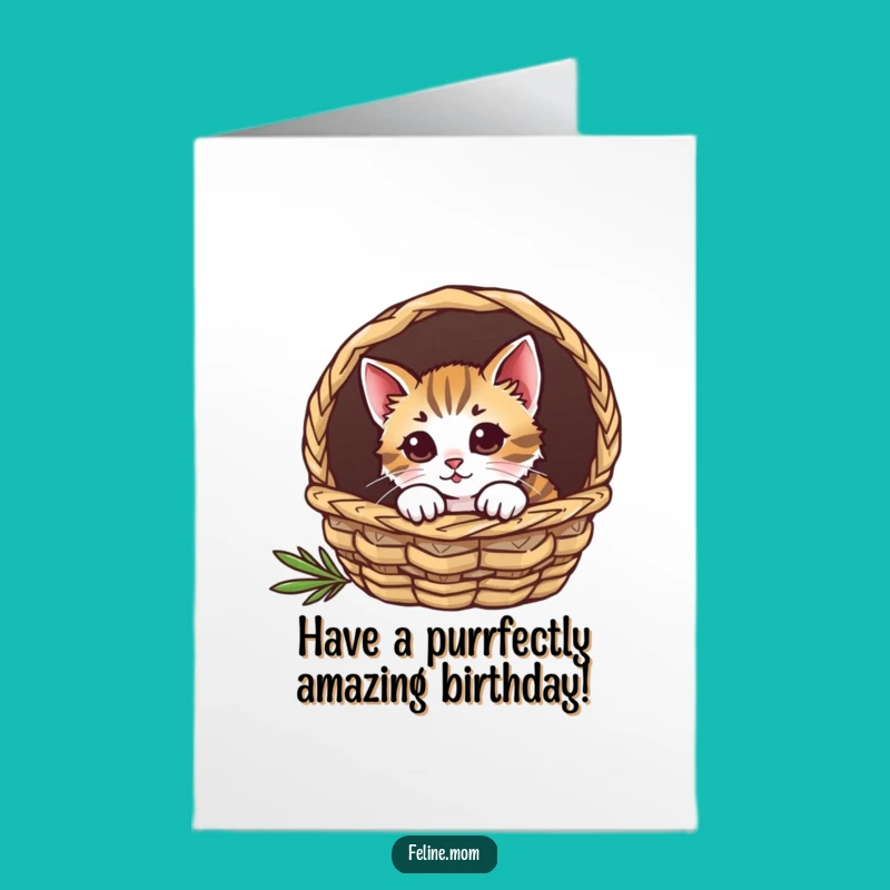 Free Printable Cat Birthday Card: Funny Curious Kitty Gift for Cat Lovers