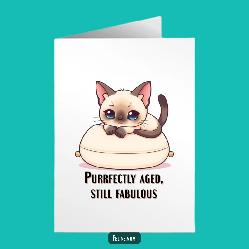 Free Printable Siamese Cat Birthday Card: Elegant Feline Fun for a Purrfectly Hilarious Celebration