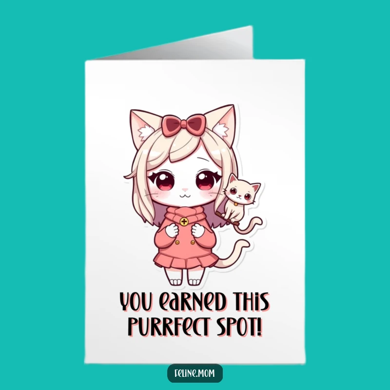 Free Printable Cat Lady Congrats Card - Charming Downloadable Gift with a Shoulder Cat