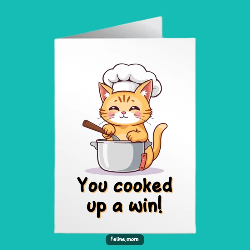 Free Printable Chef Cat Congrats Card - Funny Downloadable Culinary Achievement